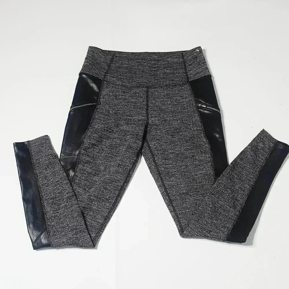 Athleta Heathered& Black Full Legging Sz Small.